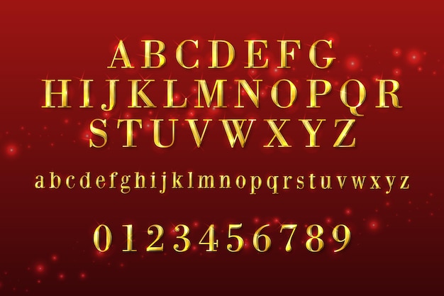 Free vector golden sparkling christmas alphabet