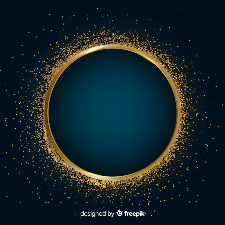 Free Vector golden sparkling frame on dark background
