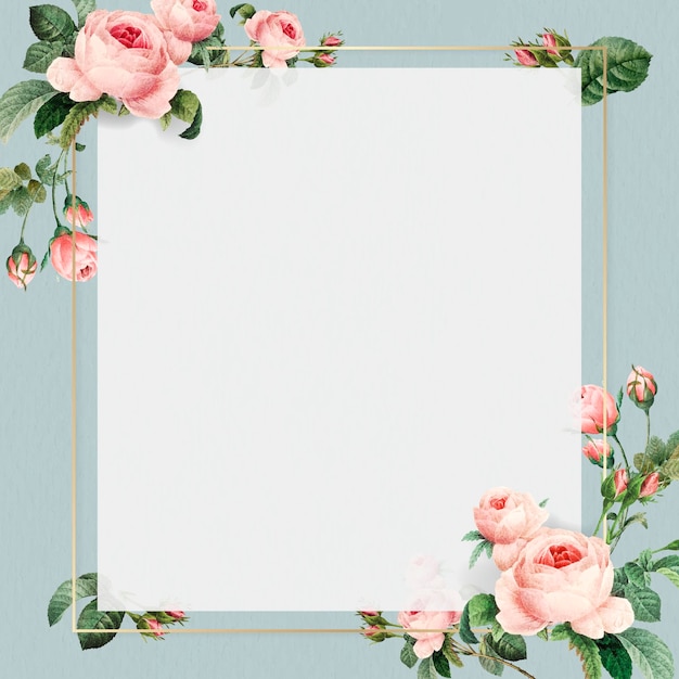 Free vector golden square frame design vector