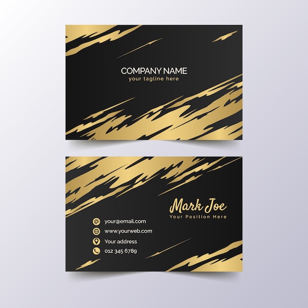 Free vector golden stains business card template