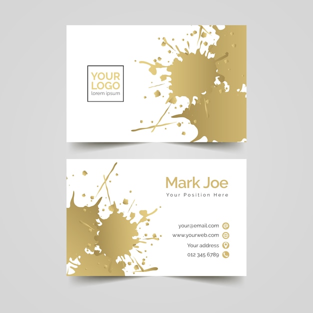 Golden stains business card template