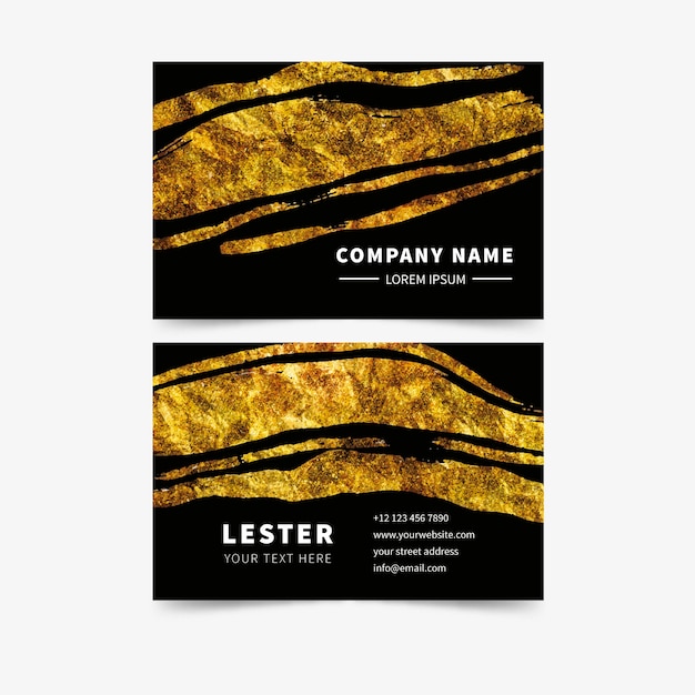 Free vector golden stains business card template