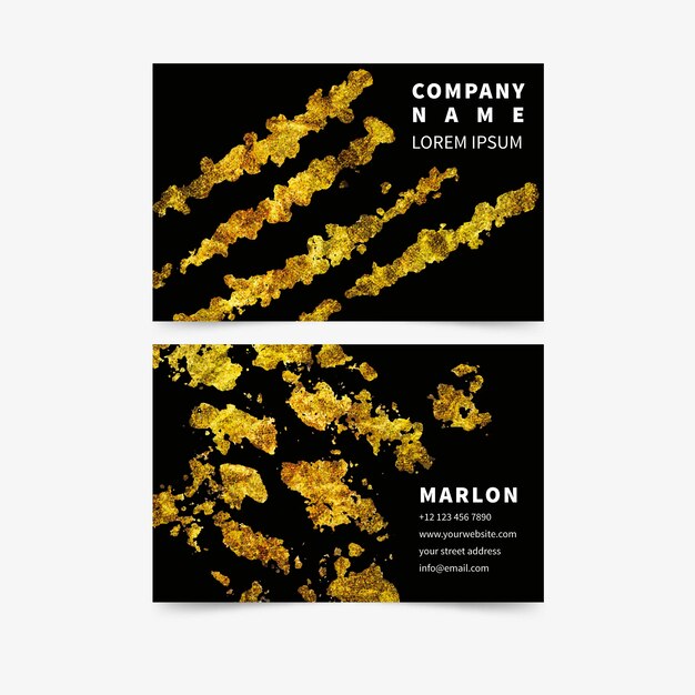 Golden stains business card template