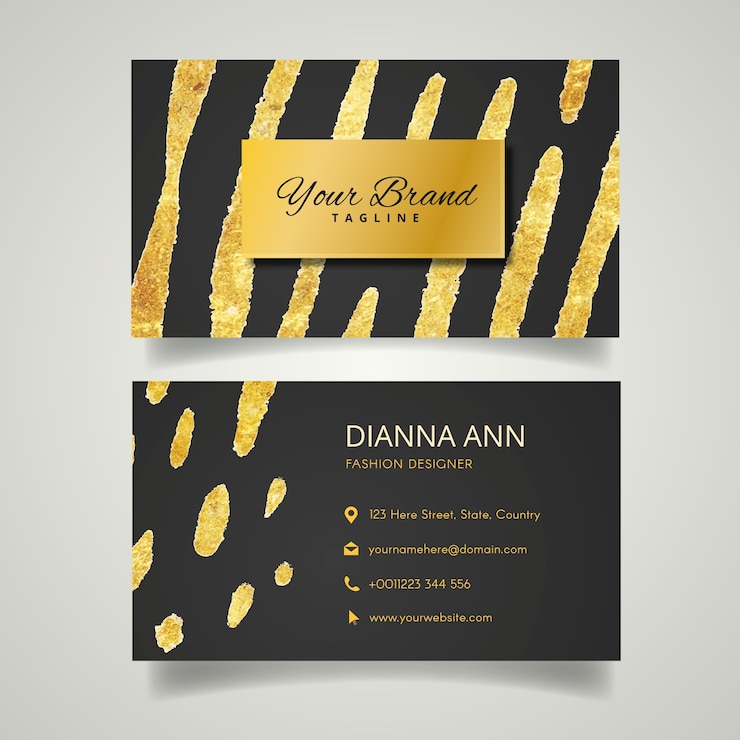Free Vector golden stains business card template