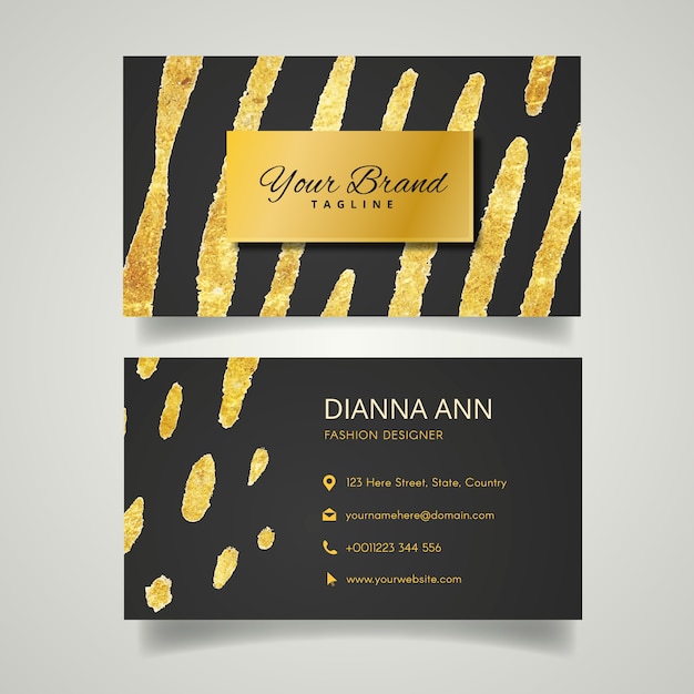 Golden stains business card template