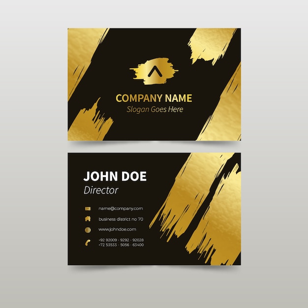 Free vector golden stains business card template