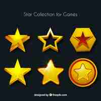 Free vector golden star set for games