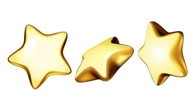 Free vector golden stars product or service review set vector