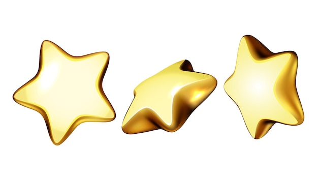 Golden stars product or service review set vector