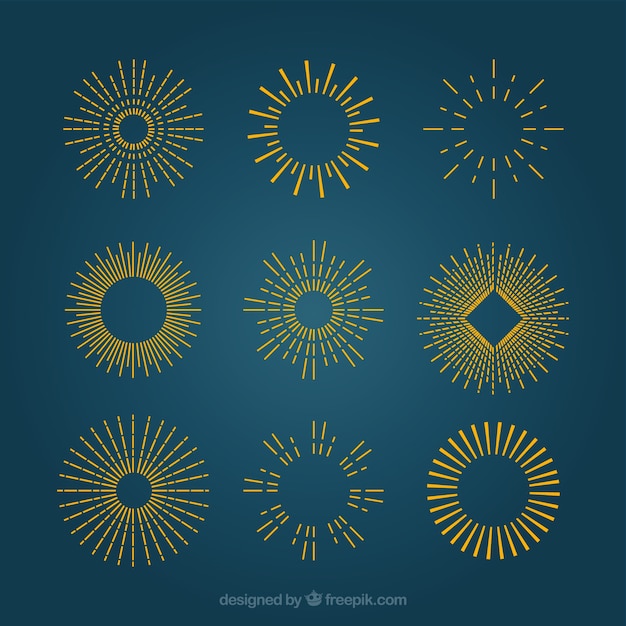 Download Free Golden Sunburst In Retro Style Svg Dxf Eps Png Cut File Svg