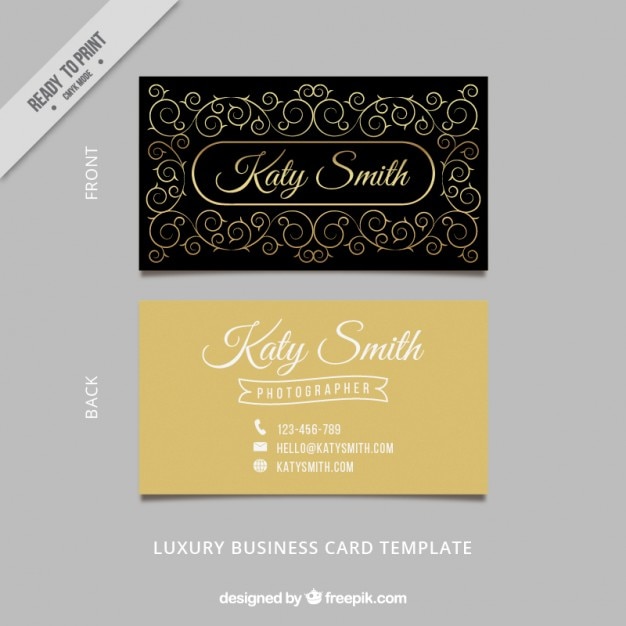 Free vector golden swirls corporative card