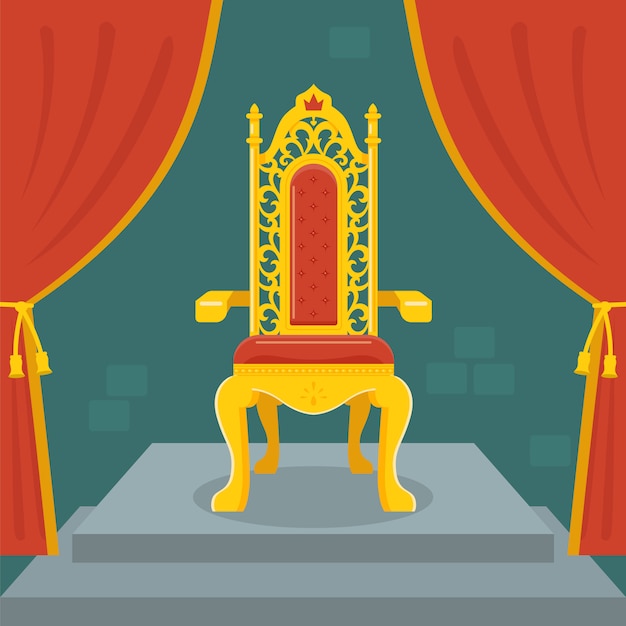 Medieval Castle Throne Room Or Ballroom Interior With