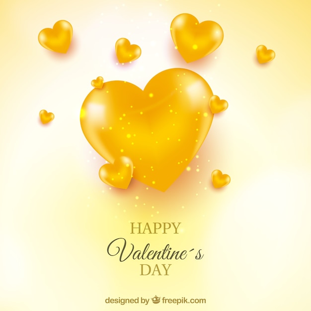 Free vector golden valentine's day background