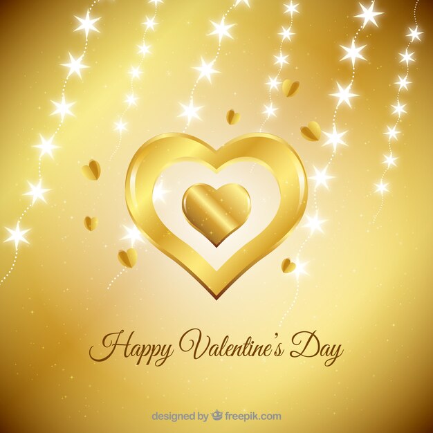 Golden valentine's day background