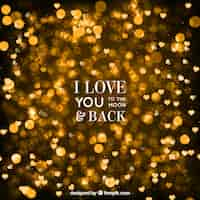 Free vector golden valentine's day background