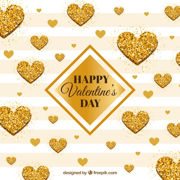 Free vector golden valentine's day background