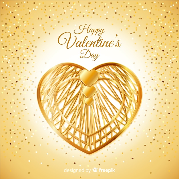 Golden valentine's day background