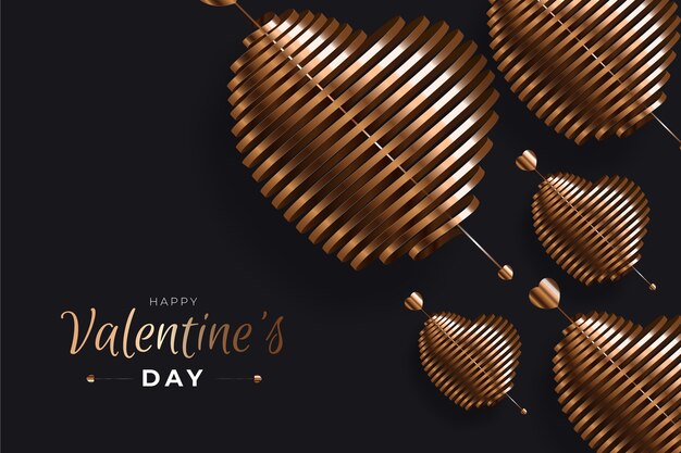 Golden valentine's day background