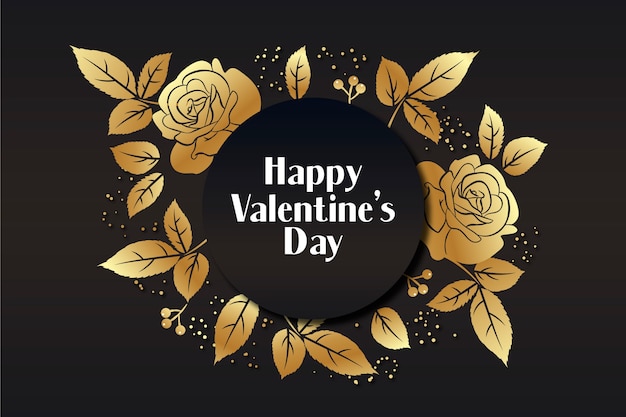 Free vector golden valentine's day background