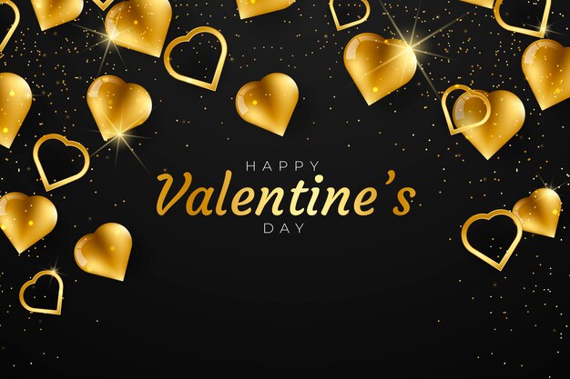 Golden valentine's day background