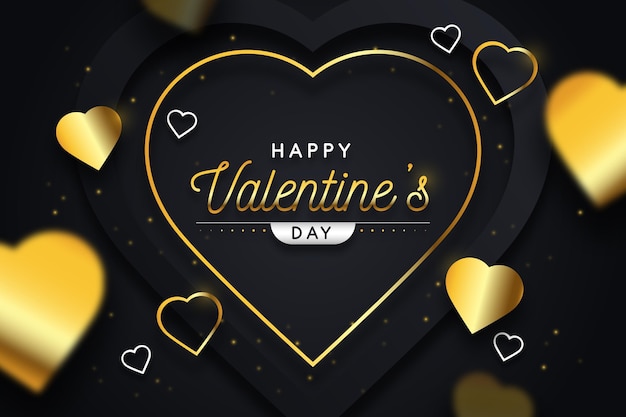 Free vector golden valentine's day background