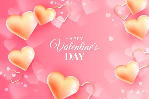 Golden valentine's day background