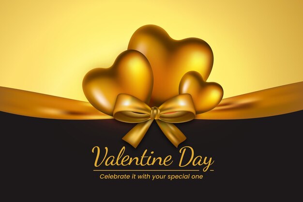 Golden valentine's day background