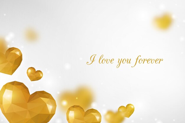 Golden valentine's day background