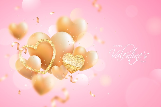 Golden valentine's day background