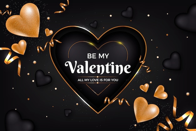 Free vector golden valentine's day background