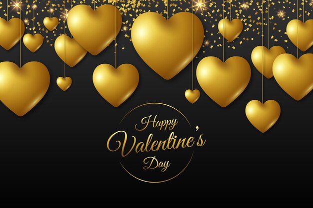 Golden valentine's day elegant background