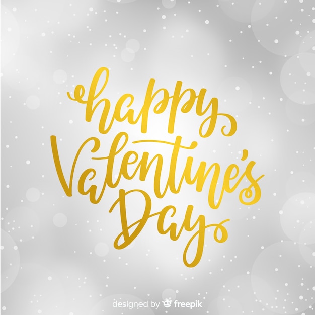 Golden valentine's day lettering background