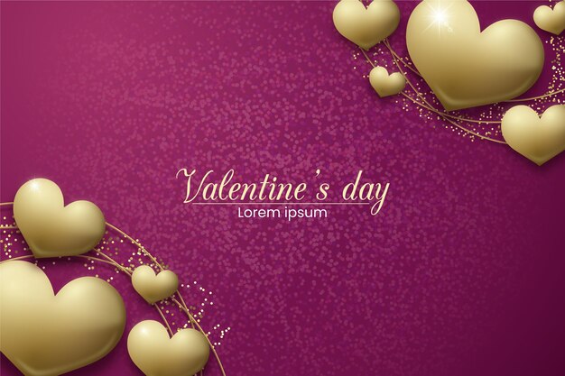 Golden valentines day background