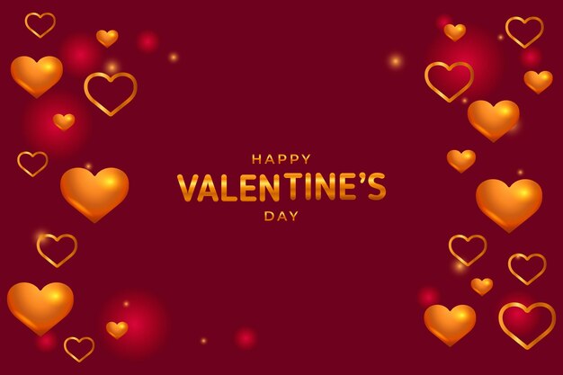 Free vector golden valentines day background