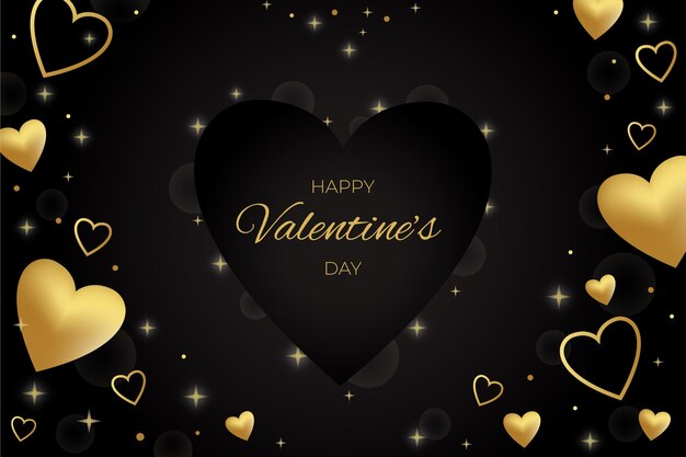 Golden valentines day background