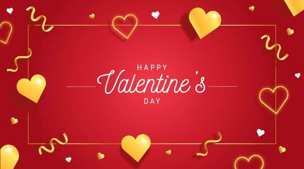 Golden valentines day background