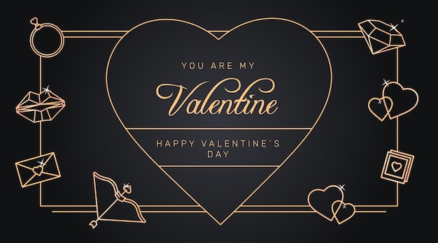 Free vector golden valentines day background