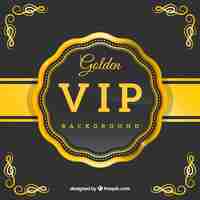 Free vector golden vip retro badge background