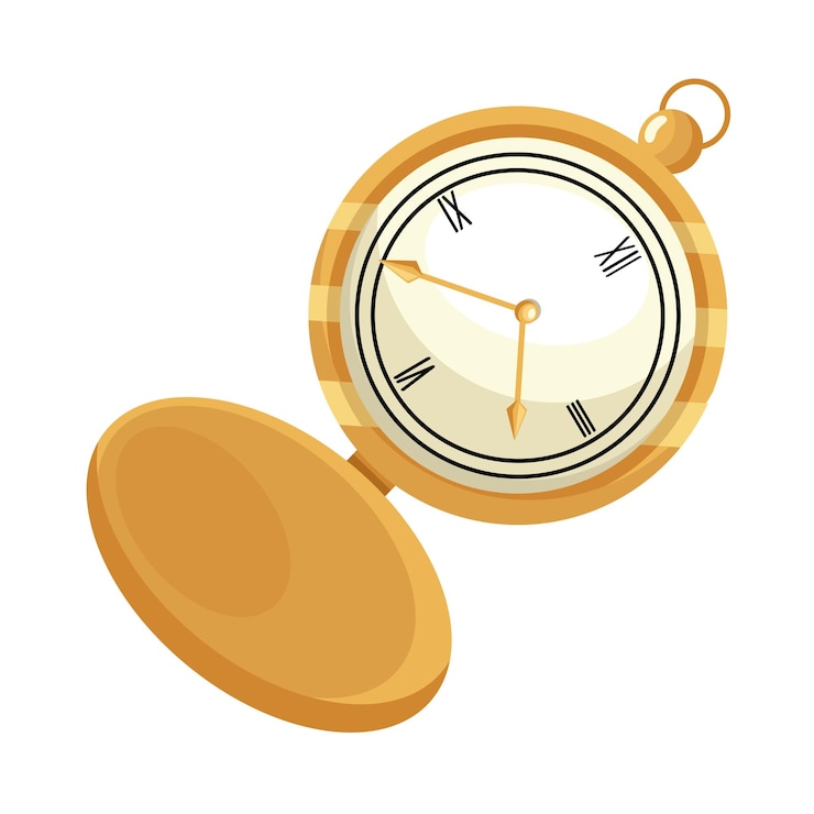 Free Vector golden watch for pocket