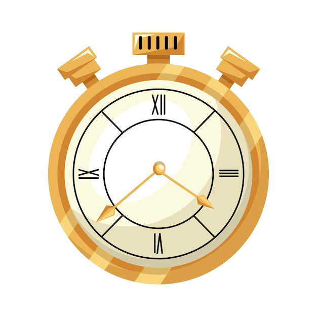 Golden watch time icon