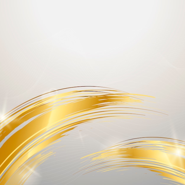 Golden wave abstract background vector