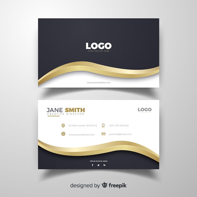 Golden wave business card