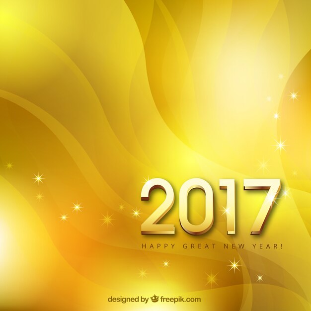 Golden wavy new year background