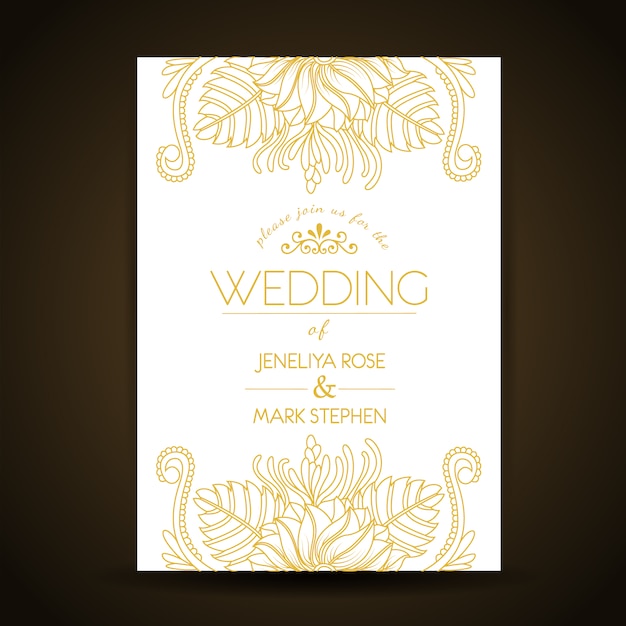 Golden wedding card desing