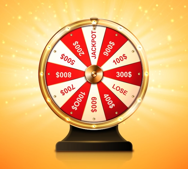 Free vector golden wheel of fortune for lottery game or casino chance to win prize in lucky roulette