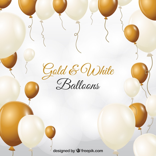 Золотой и белый шары фон для празднования