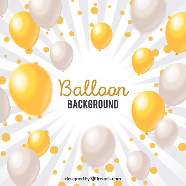 Golden and white balloons background to celebrate