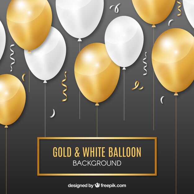 Золотой и белый шары фон для празднования