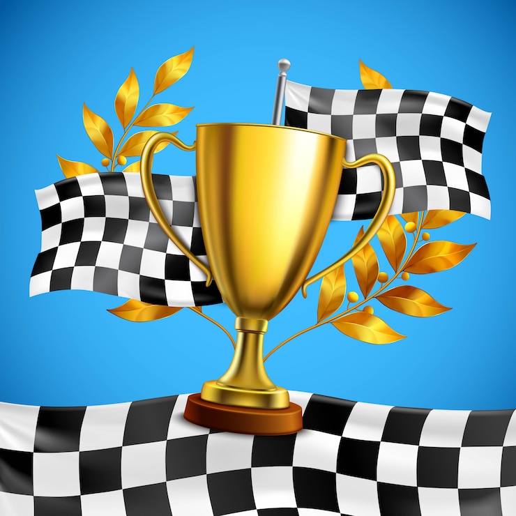 Free Vector golden winner trophy realistic poster