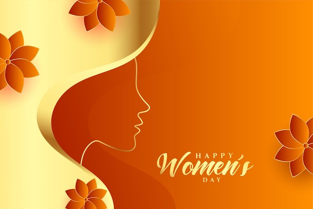 황금 여성의 날 인사말 카드 디자인